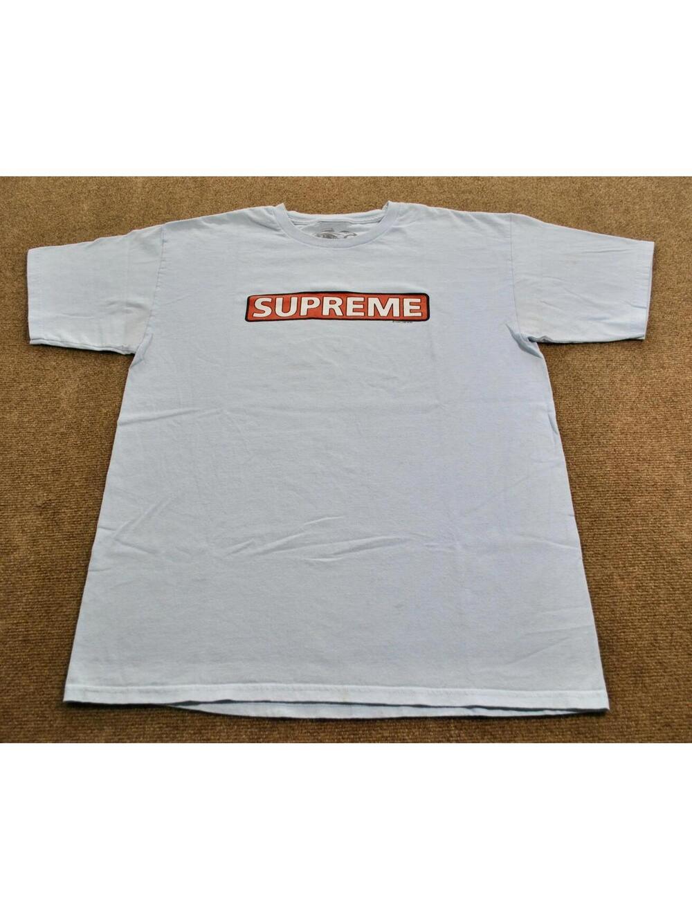 Powell Peralta Supreme Skateboard Skate Streetwear Blue Logo Shirt Size Large
